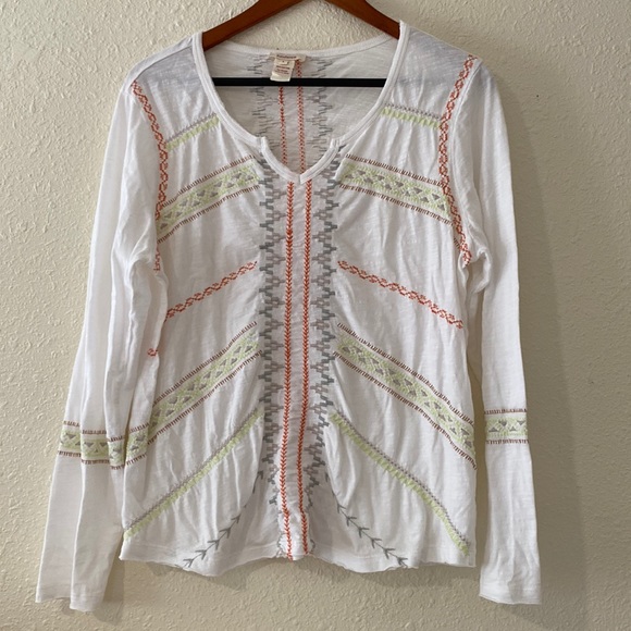 Sundance Embroidery Longsleeve Womens Top - Picture 1 of 5